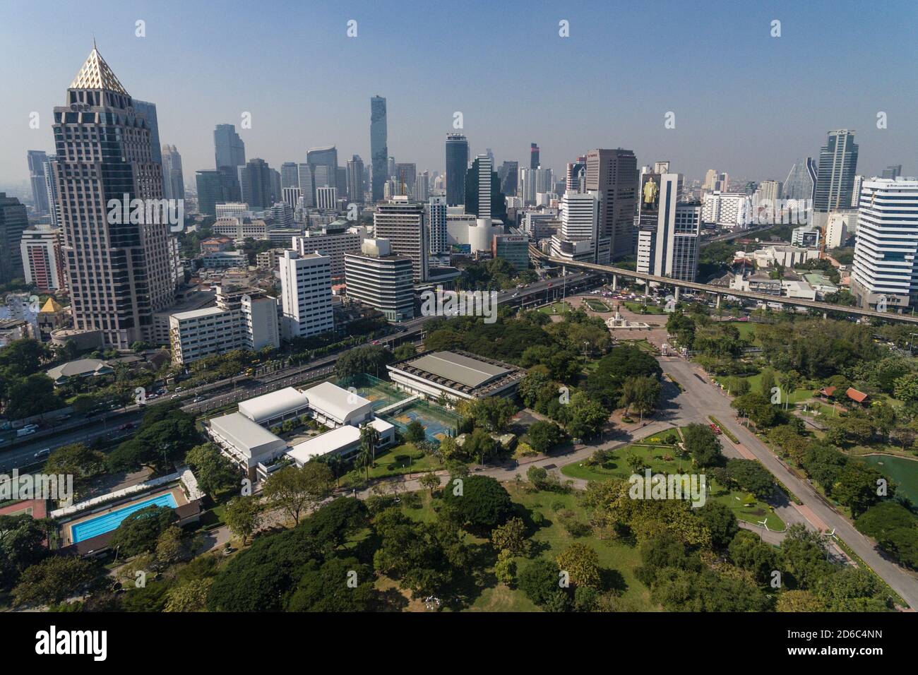 Lumpini park in Bangkok City Thailand Aerial Drone Photo Asia Stock ...