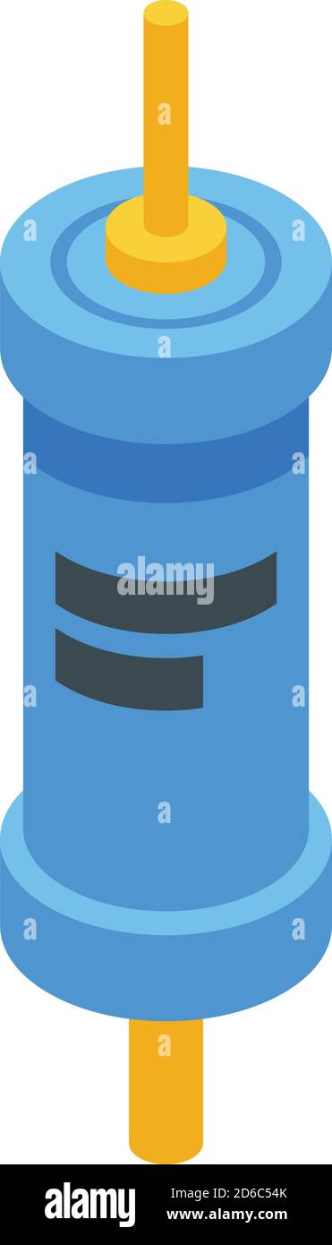 Switch capacitor icon, isometric style Stock Vector