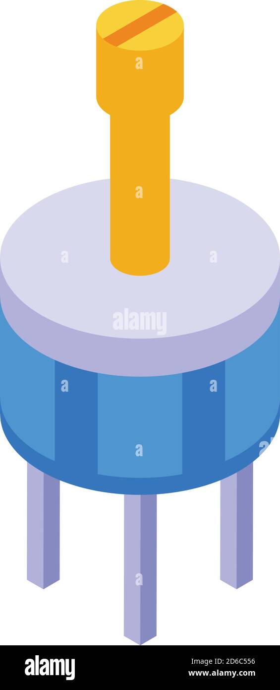 Resistor capacitor icon, isometric style Stock Vector
