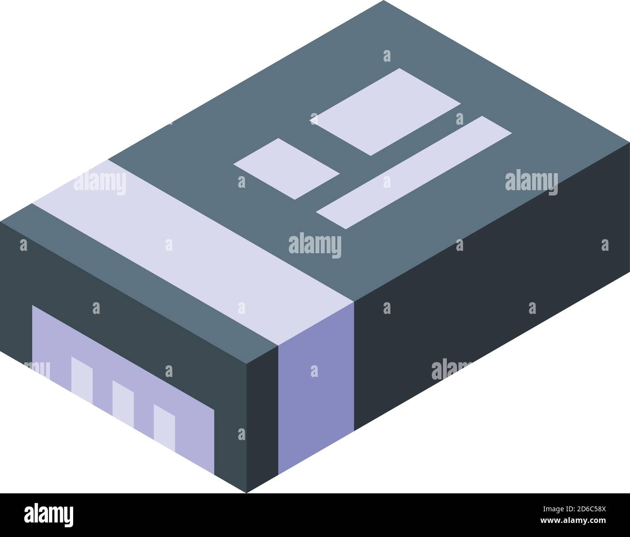 Computer capacitor icon, isometric style Stock Vector
