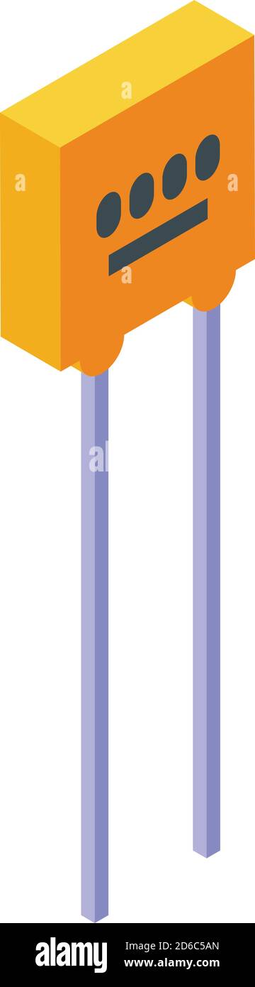 Eletronics capacitor icon, isometric style Stock Vector