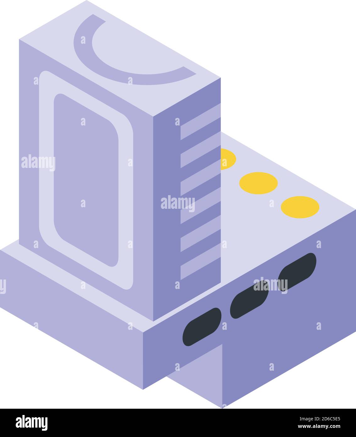 Component capacitor icon, isometric style Stock Vector