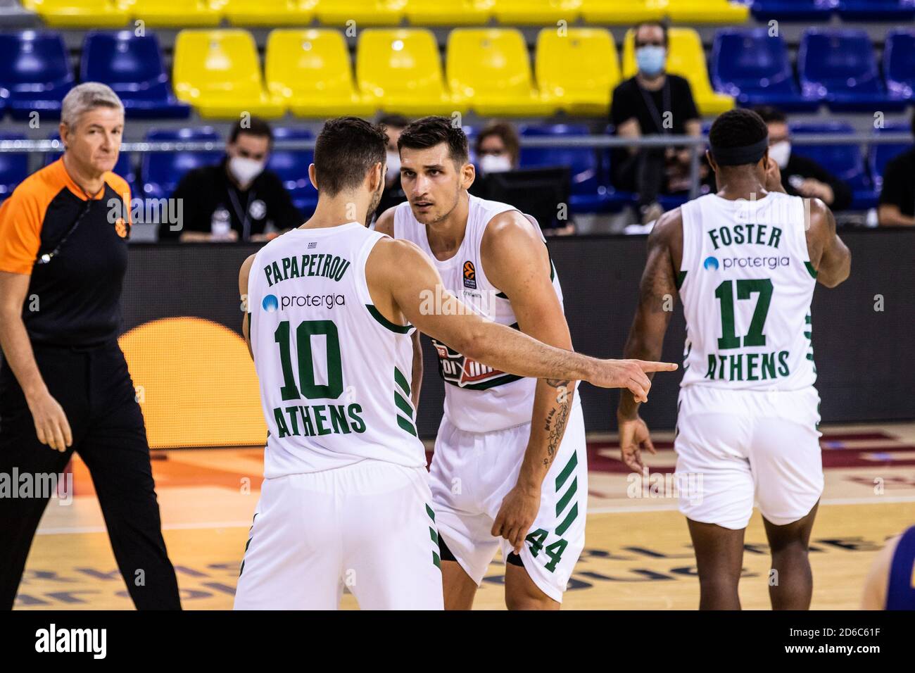 oannis Papapetrou of Panathinaikos OPAP and Konstantinos Mitoglou of Panathinaikos OPAP during the Turkish Airlines EuroLeague basketball match betwe Stock Photo