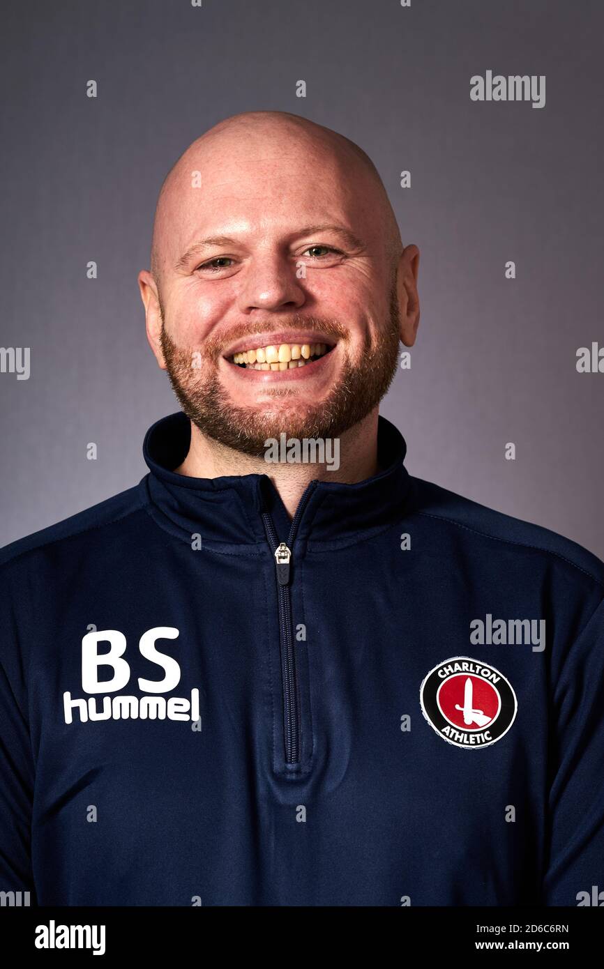 Charlton Athletic's Brett Shaw (Head of Analysis) during a photocall at the Clubs Training Ground, London. Stock Photo