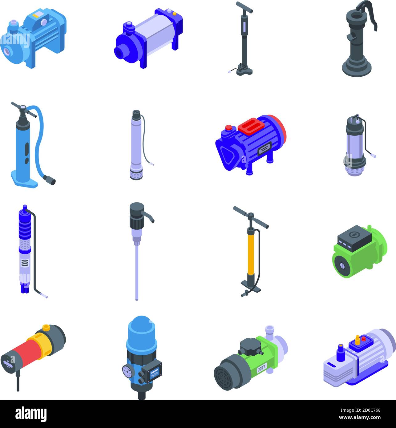Pump icons set, isometric style Stock Vector Image & Art - Alamy