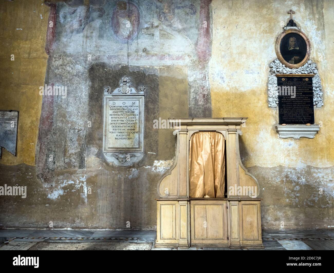 Confessional in the Basilica of Santa Sabina on the Aventine - Rome, Italy Stock Photo