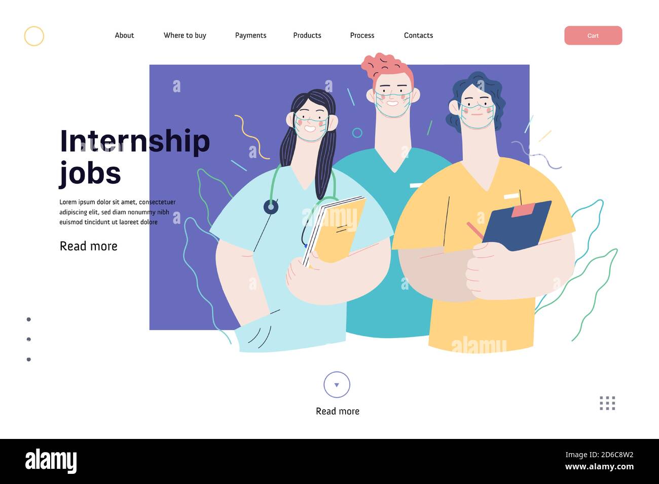 Medical insurance internship jobs modern flat vector concept digital