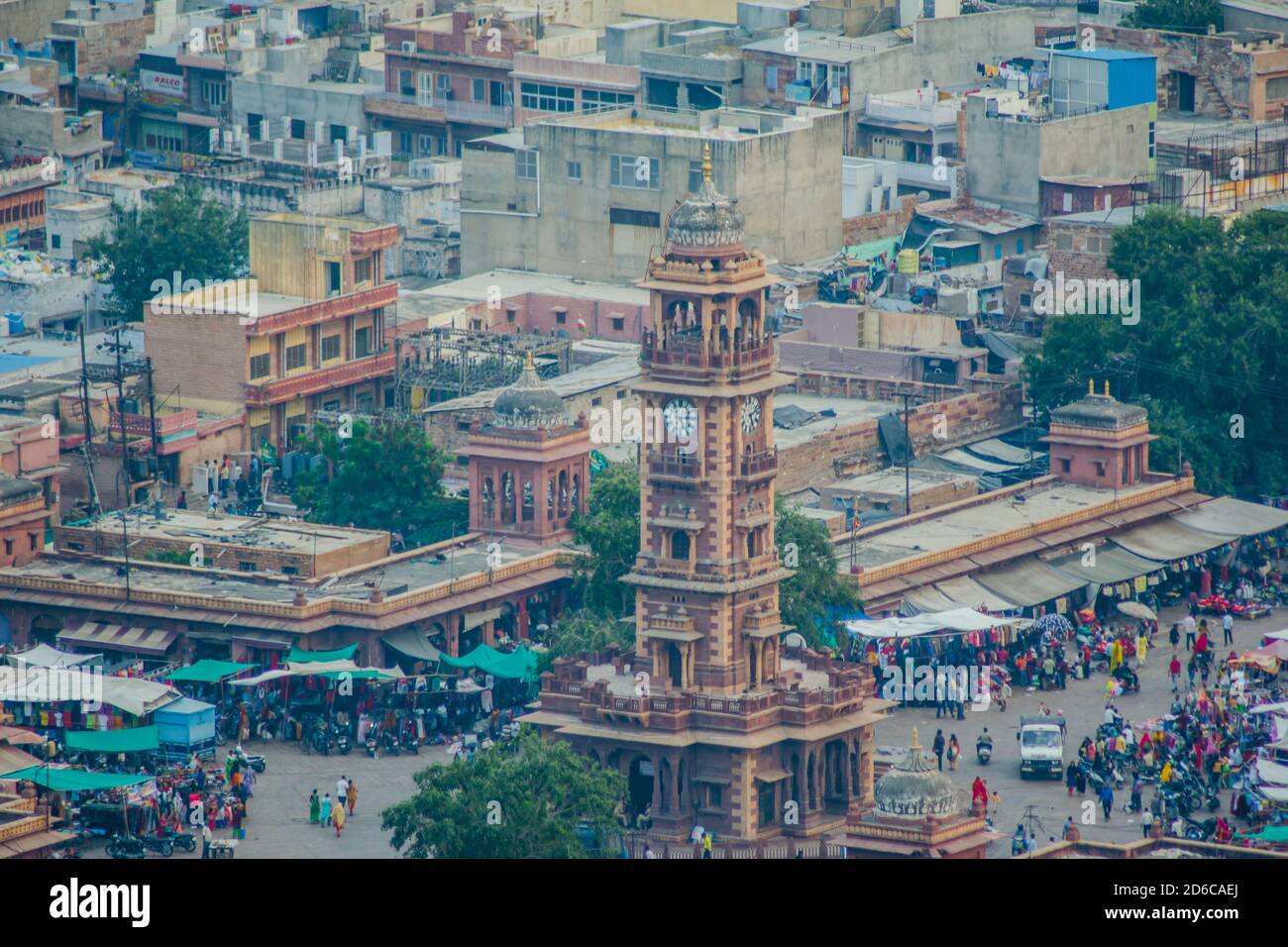 Ghanta Ghar (Clock Tower) & Sadar Market Jodhpur Rajasthan Stock Photo