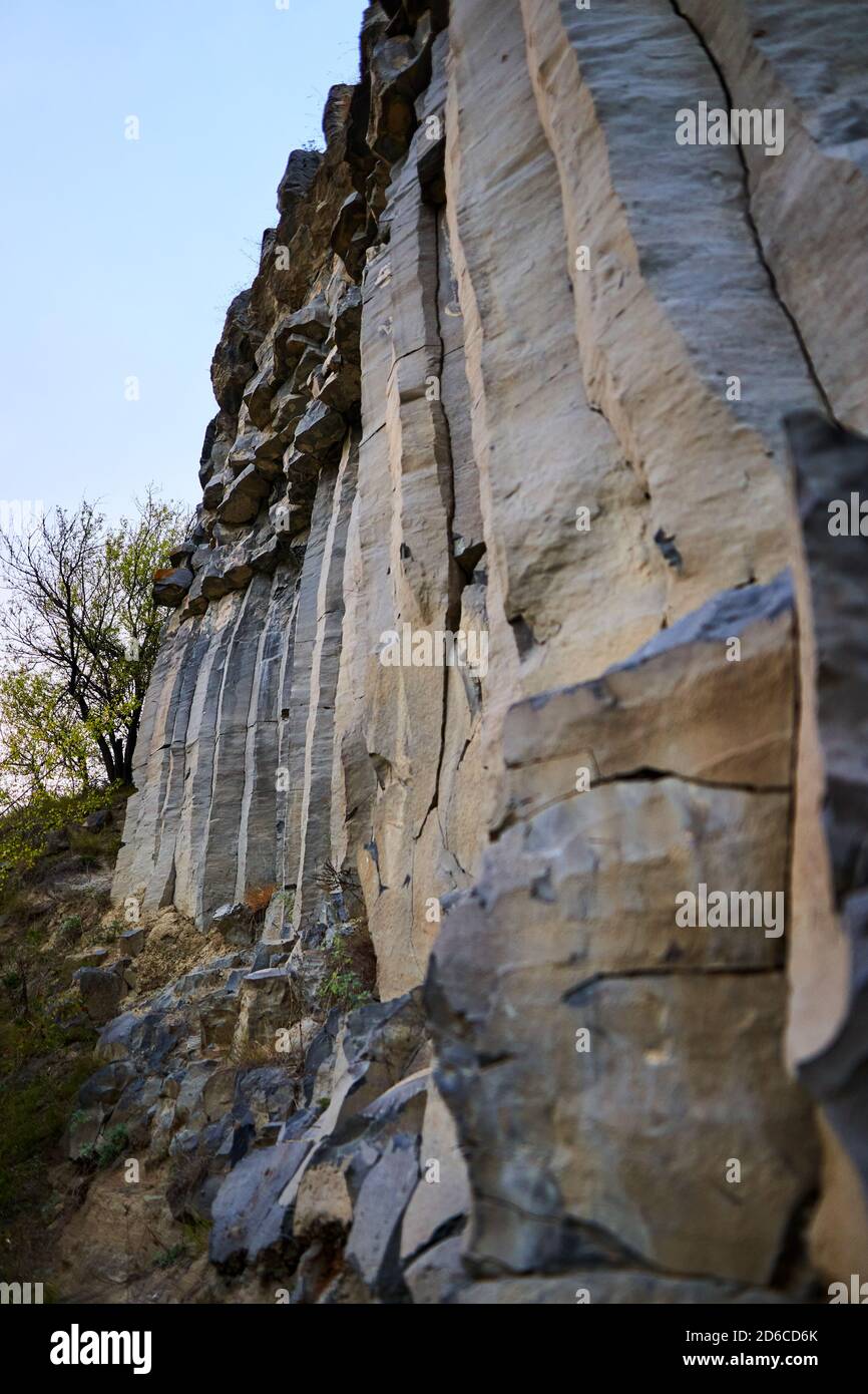 Basalt columns formed through an extinct volcano Stock Photo - Alamy