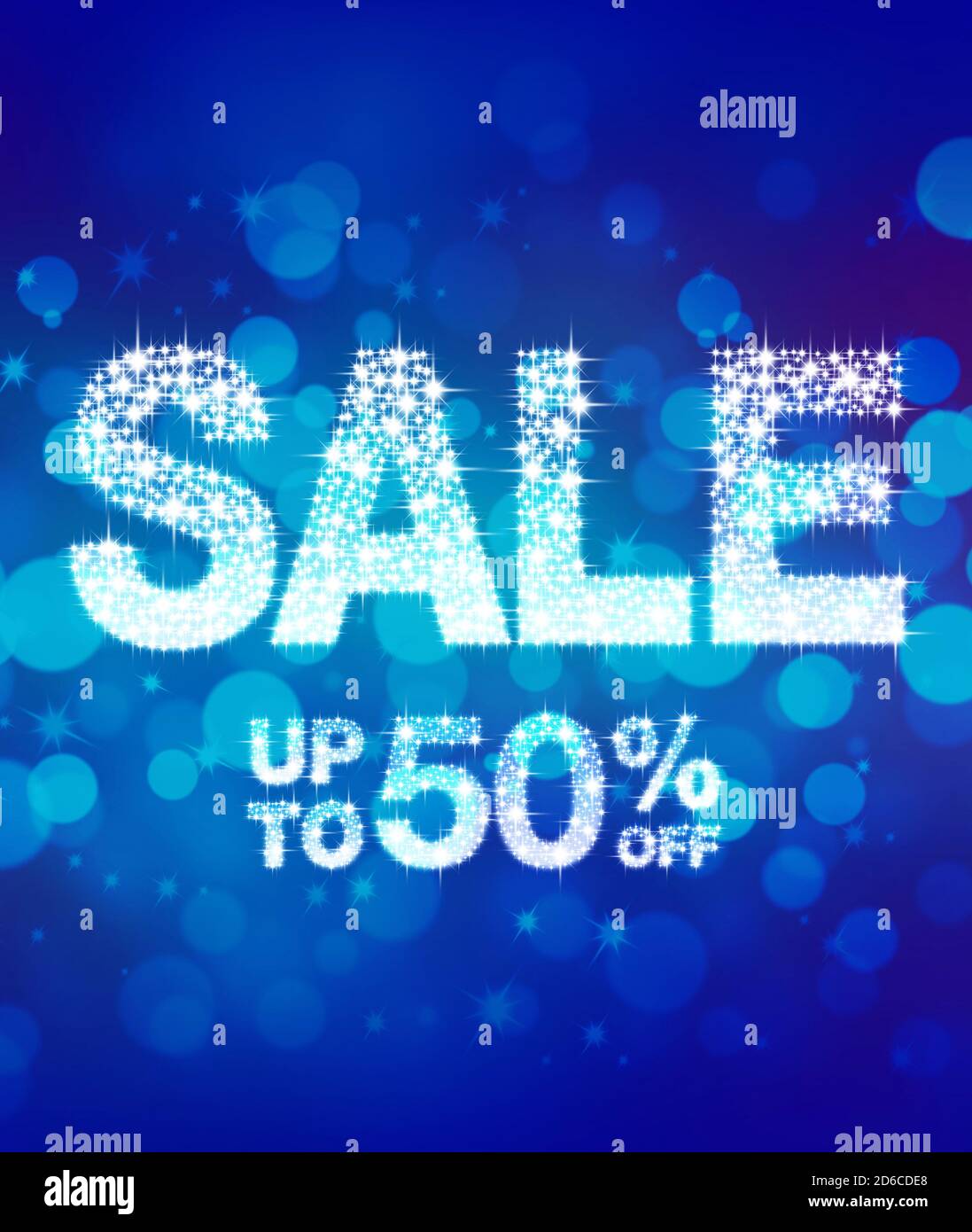 Sale up to 50 percent off poster Stock Photo