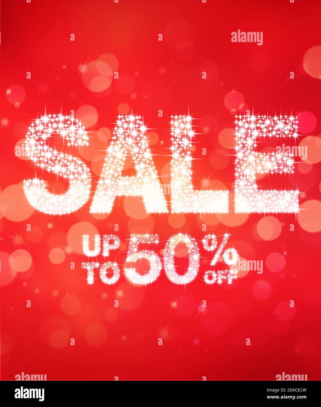 Sale up to 50 percent off poster Stock Photo