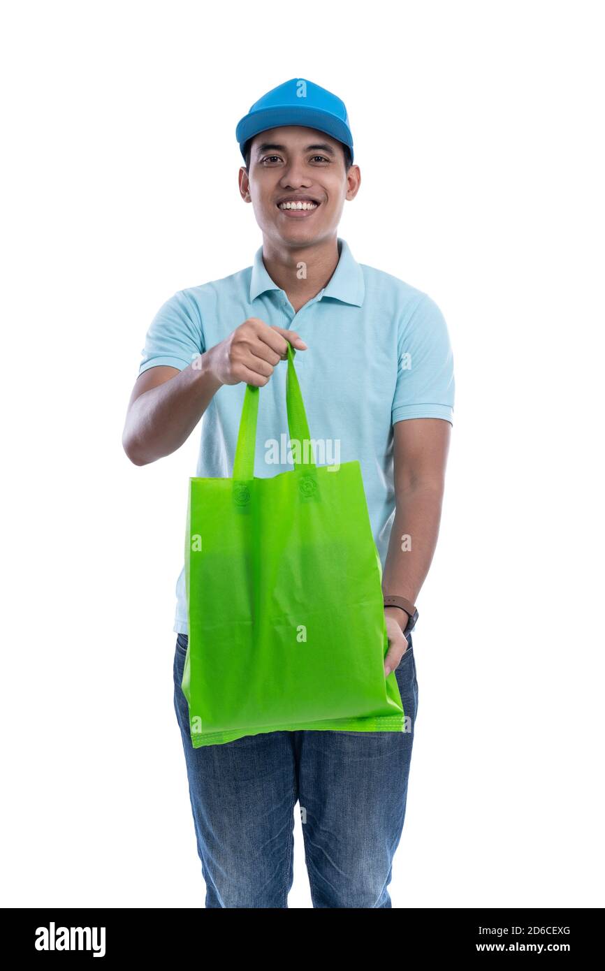 online grocery store. online driver courier carrying groceries