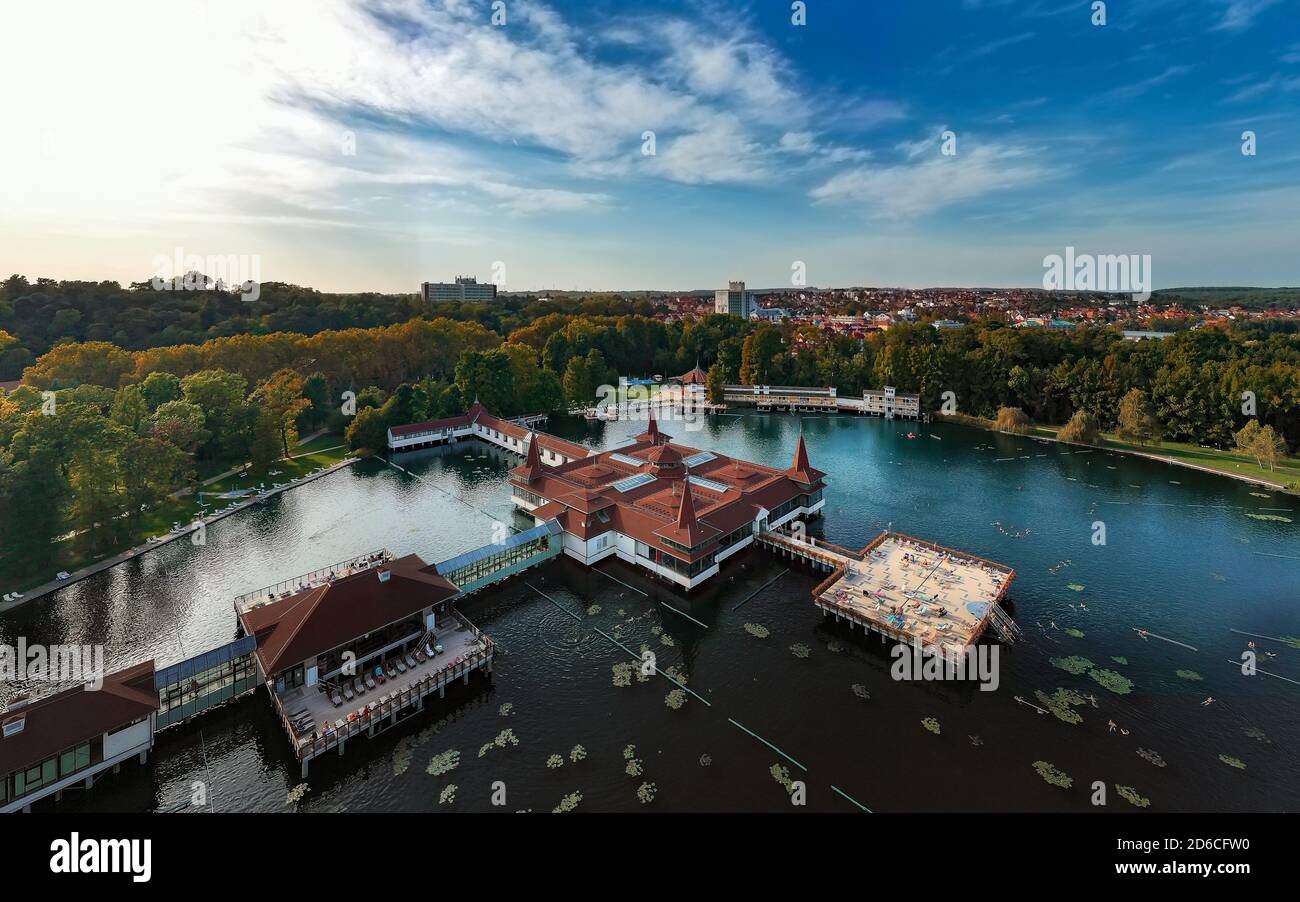 Heviz Lake Heviz natural warm water thermal bath in Hungary. unique natural ...