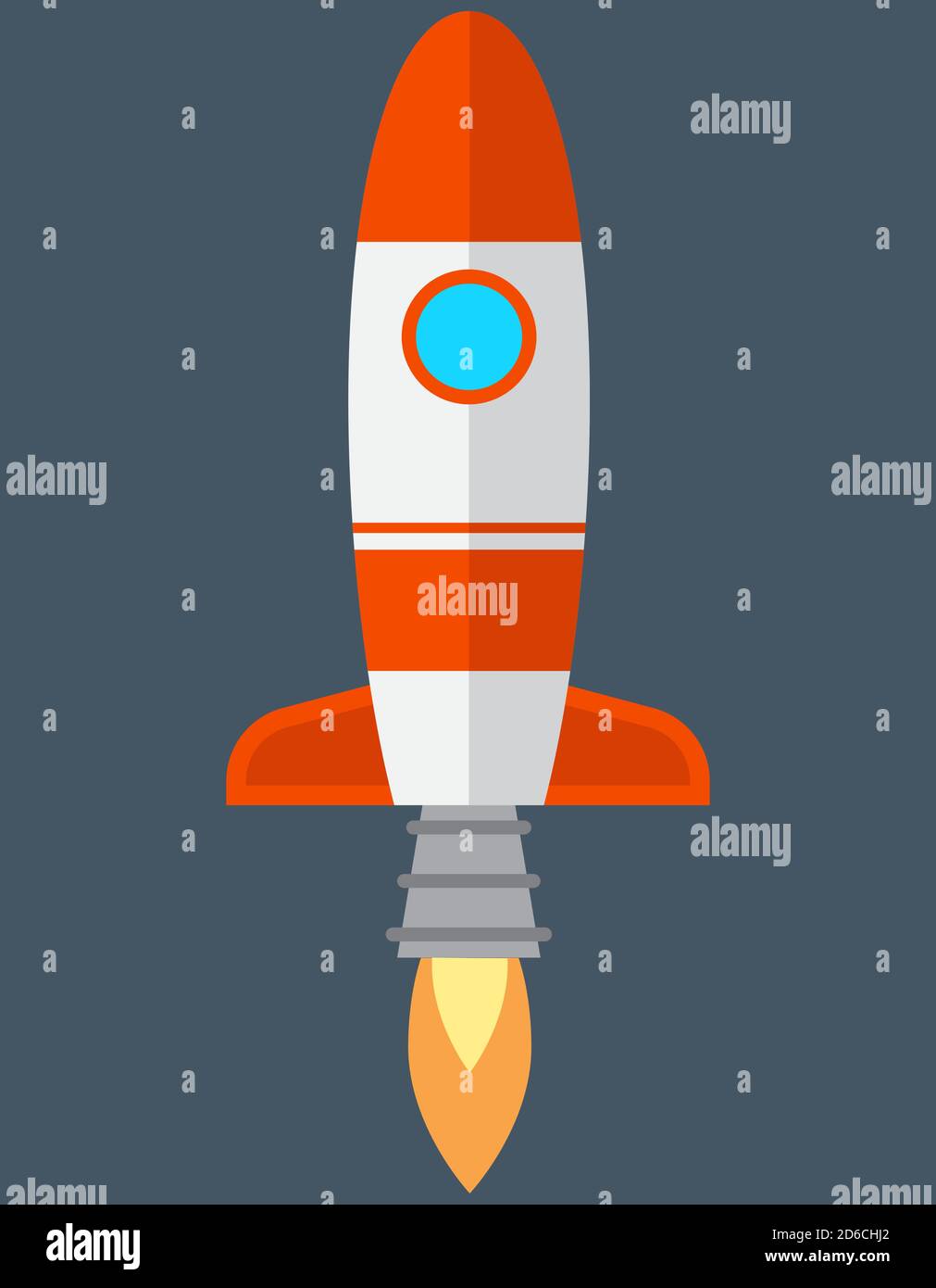 Rocket in flat style. Spaceship take off Stock Vector Image & Art - Alamy