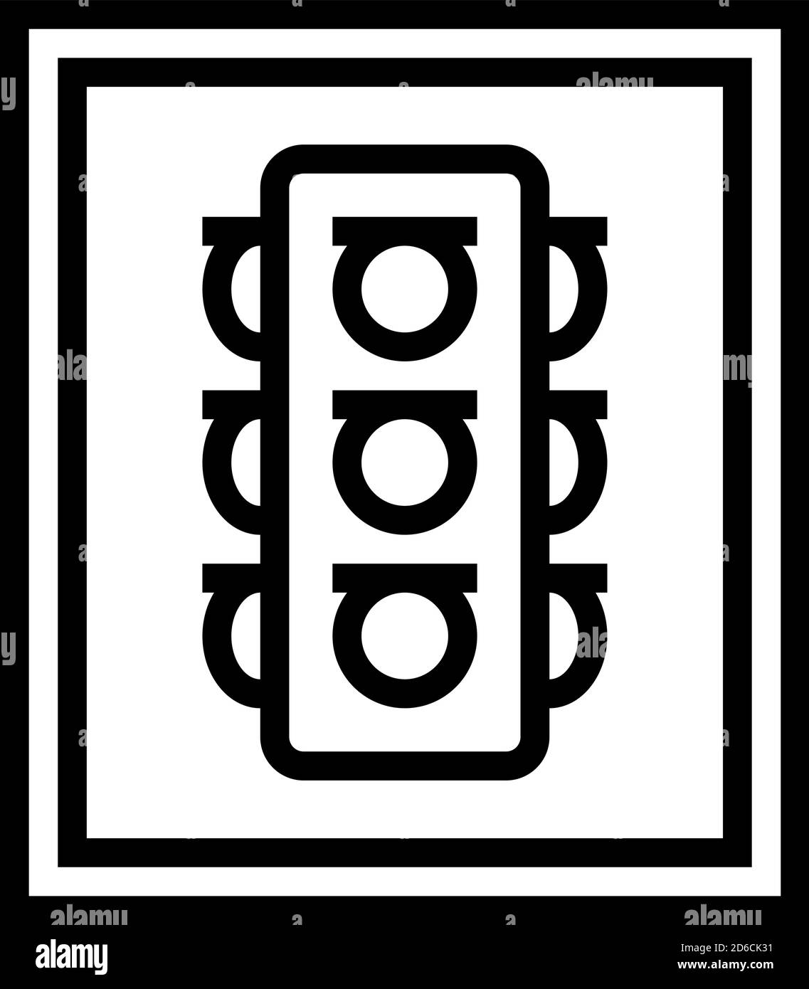 traffic lights sign line icon vector illustration Stock Vector Image ...