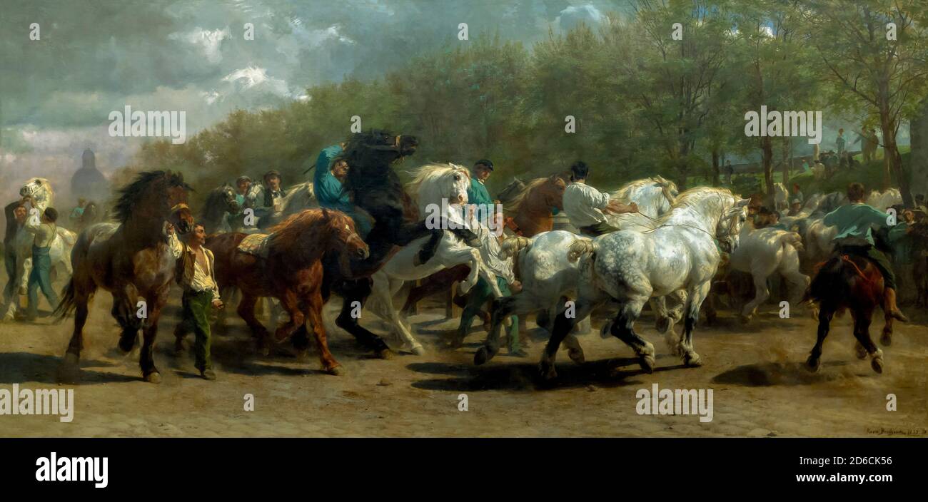 The Horse Fair, Rosa Bonheur, 1852-1855, Metropolitan Museum of Art, Manhattan, New York City, USA, North America Stock Photo