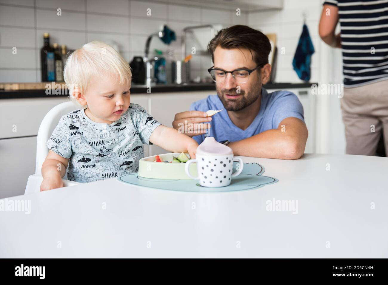 Father with toddler son Stock Photo
