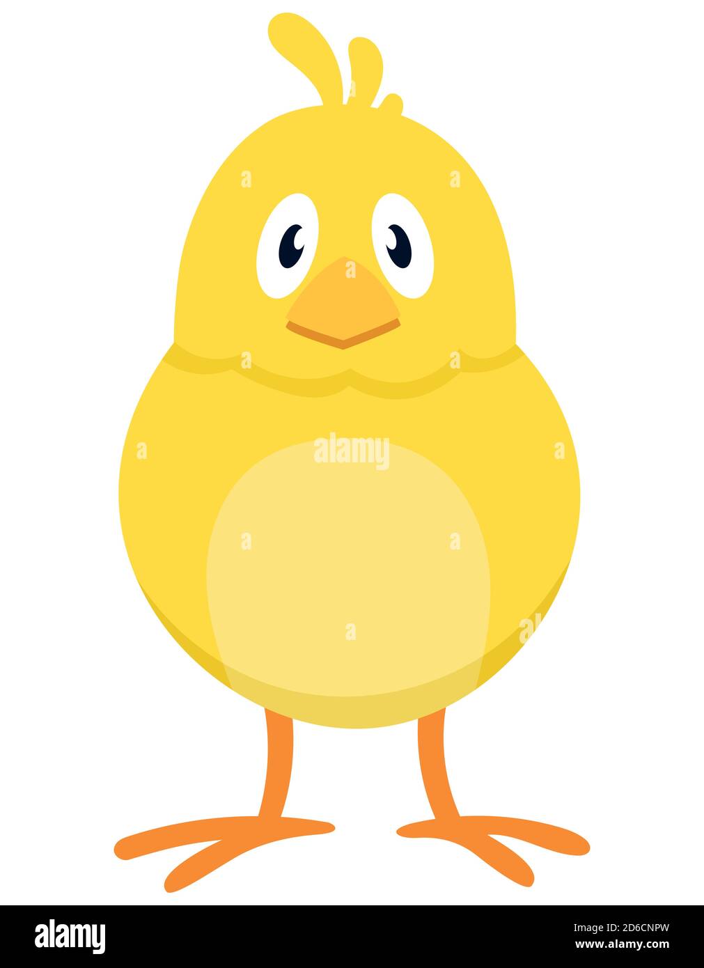 Chick front view. Farm animal in cartoon style. Stock Vector