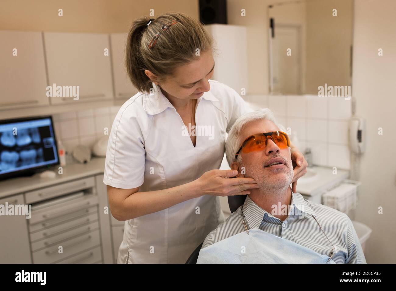 Patient in dental clinic Stock Photo
