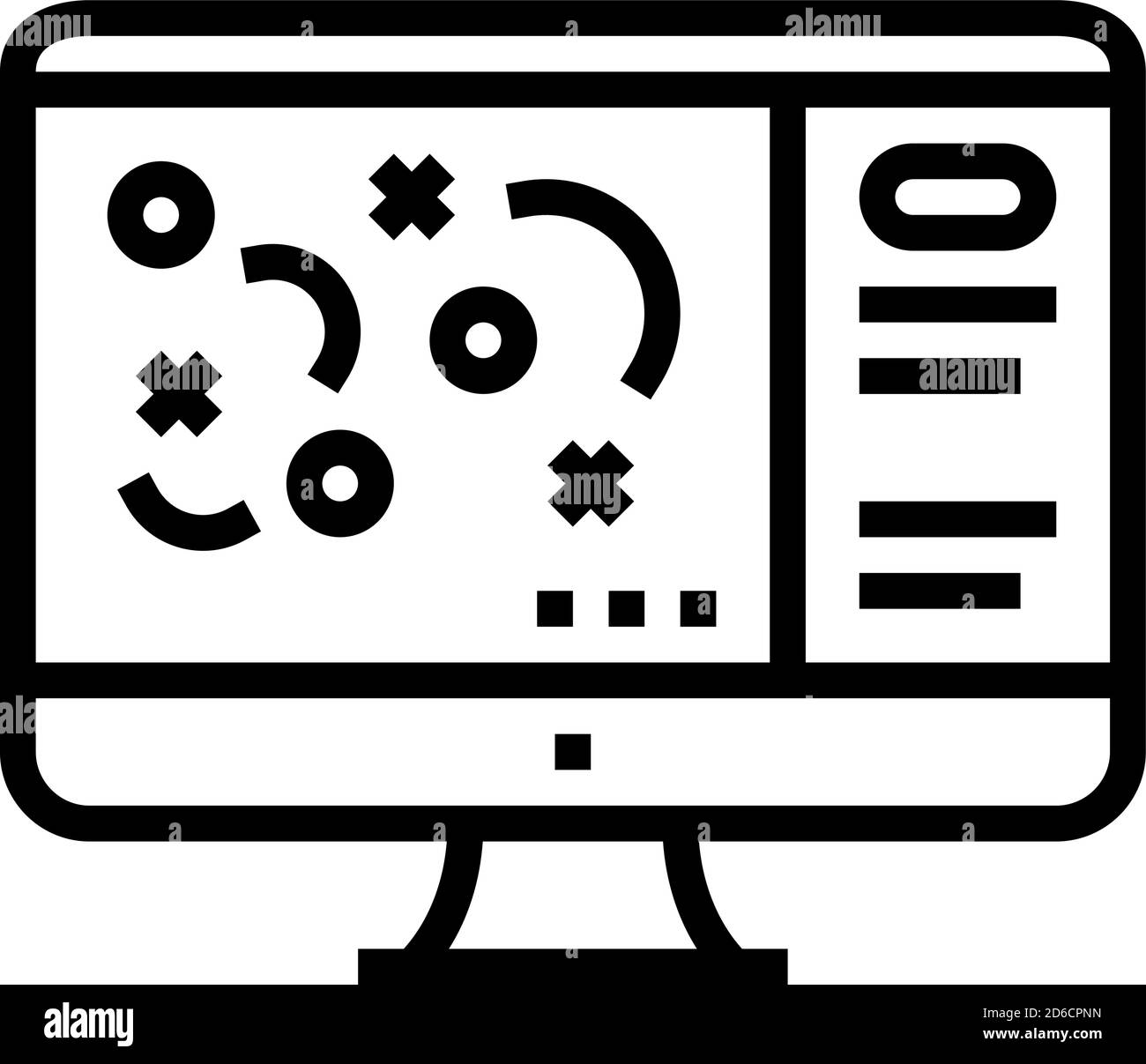 strategy on computer screen line icon vector illustration Stock Vector ...