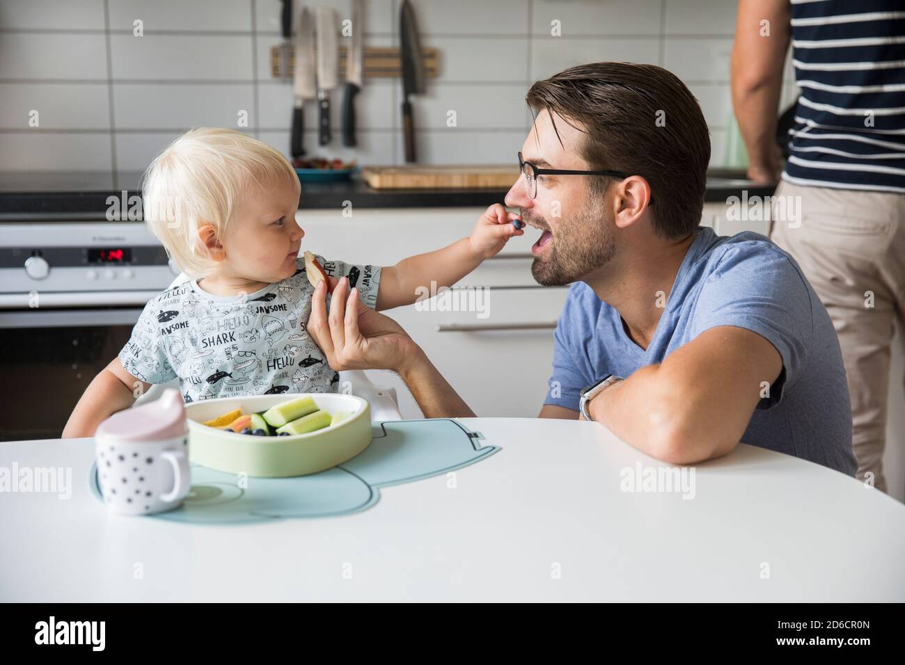 Father with toddler son Stock Photo