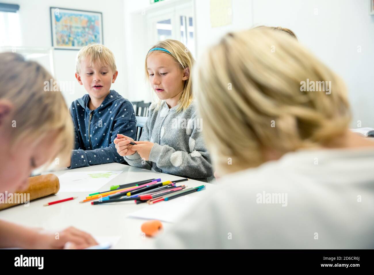 Children in classroom Stock Photo