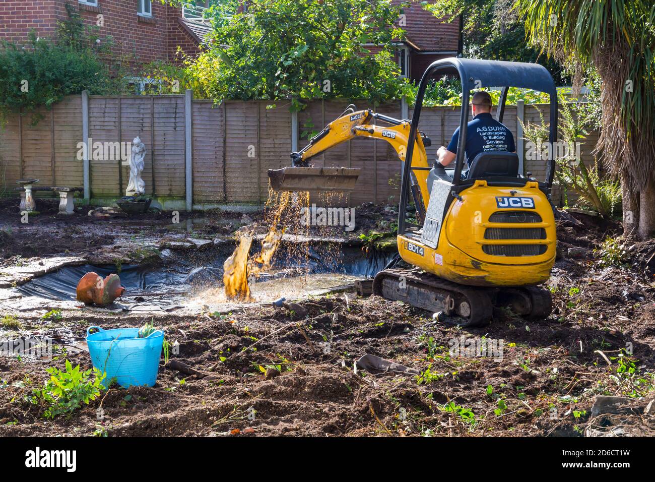 Garden clearance work and renovation taking part in garden at