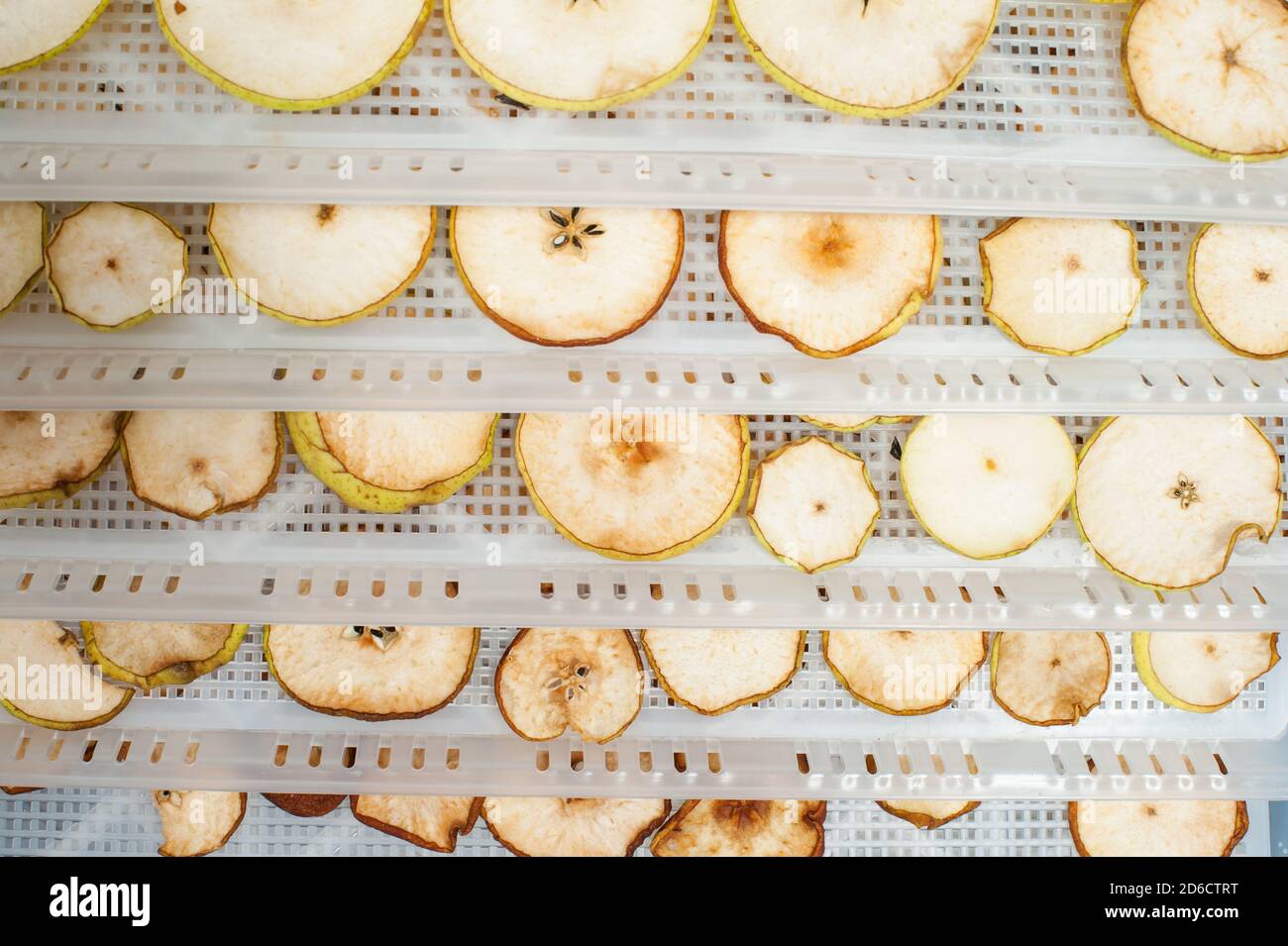 Detailed photo of home made dehydrated apples and pears Stock Photo