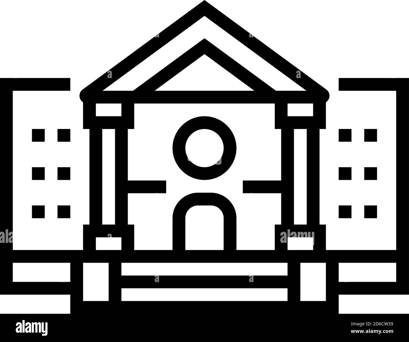 museum building line icon vector black illustration Stock Vector Image ...