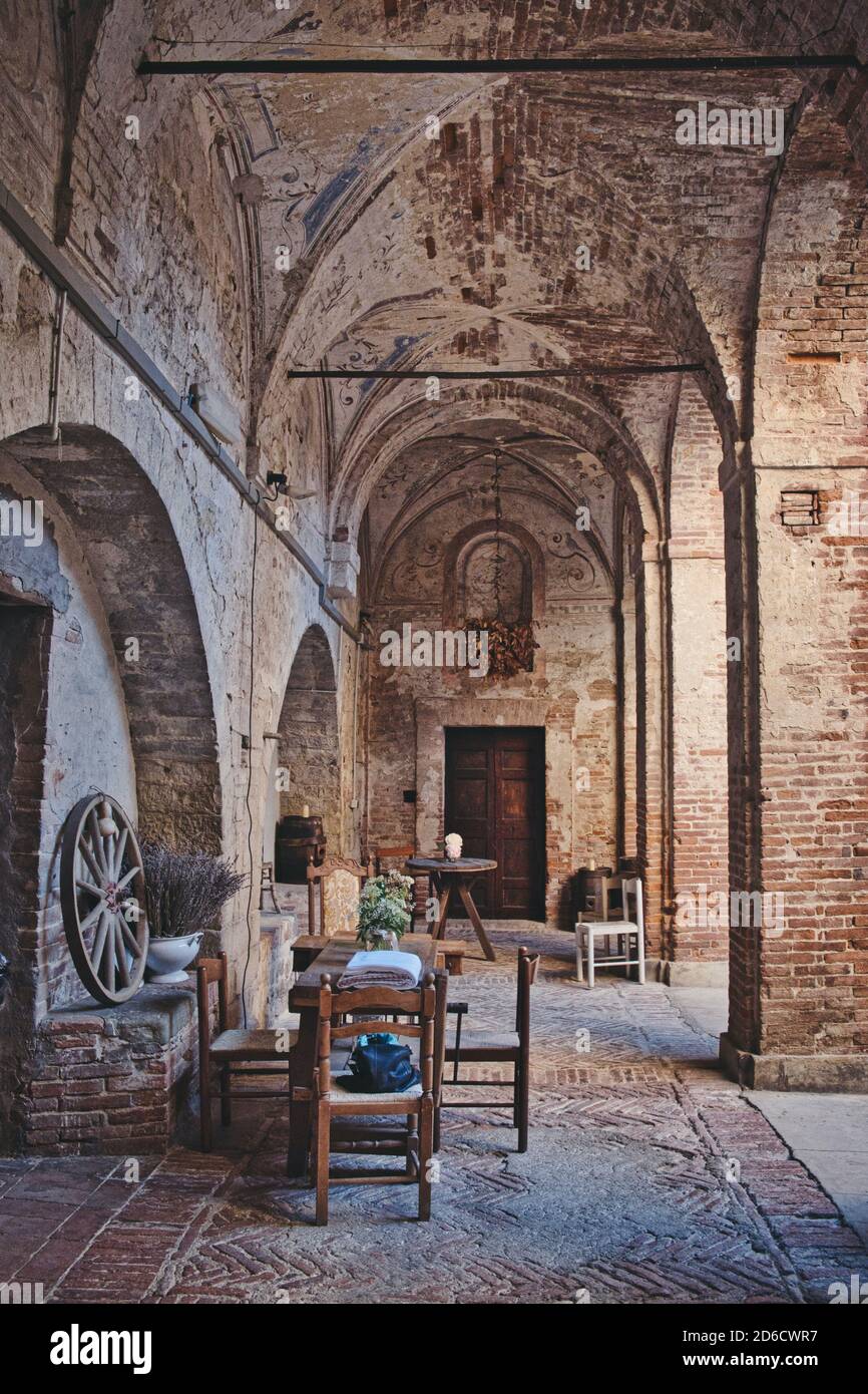 Photo of the a Tuscan Villa interior in Italy Stock Photo