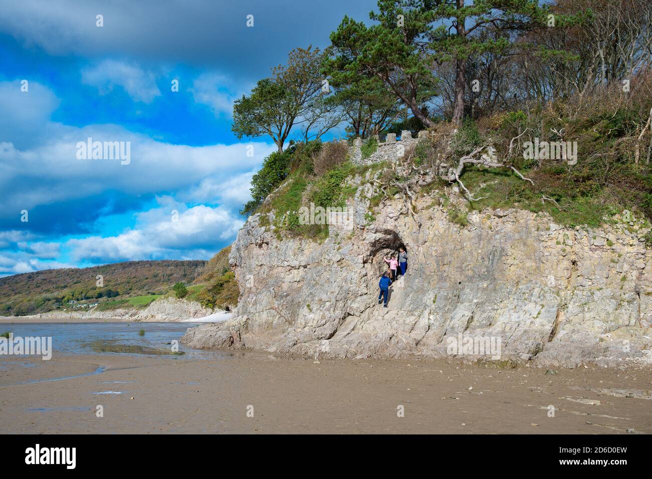 The cave on the beach at Silverdale, Carnforth, Lancashire, UK Stock Photo Alamy