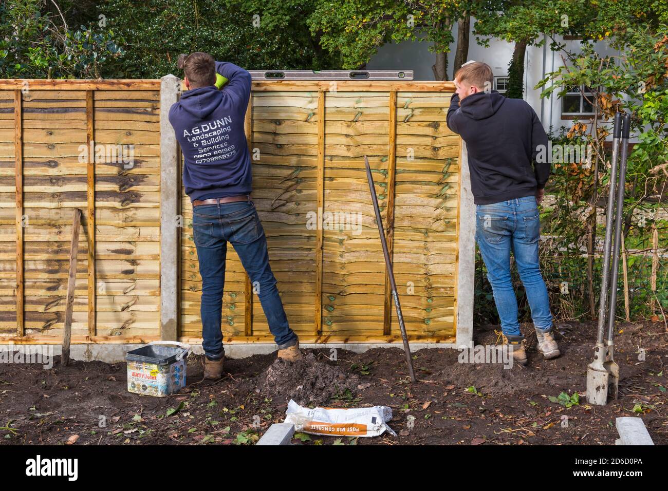 Garden clearance work and renovation taking part in garden at