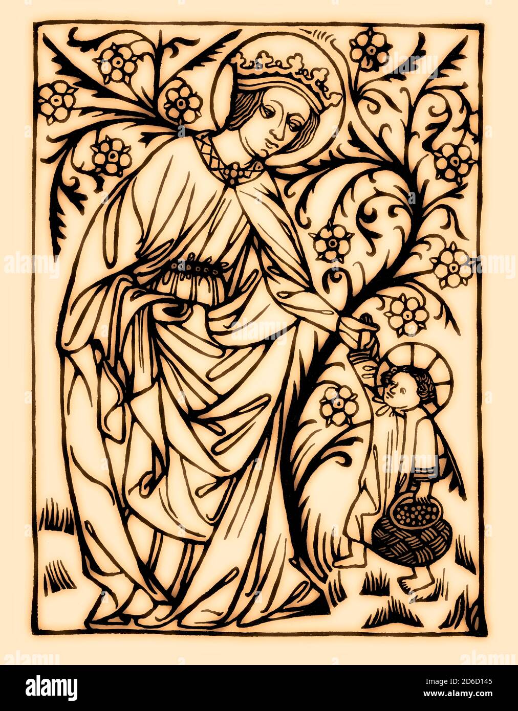 Saint Dorothy, Dorothea of Caesarea with the Christchild, wood