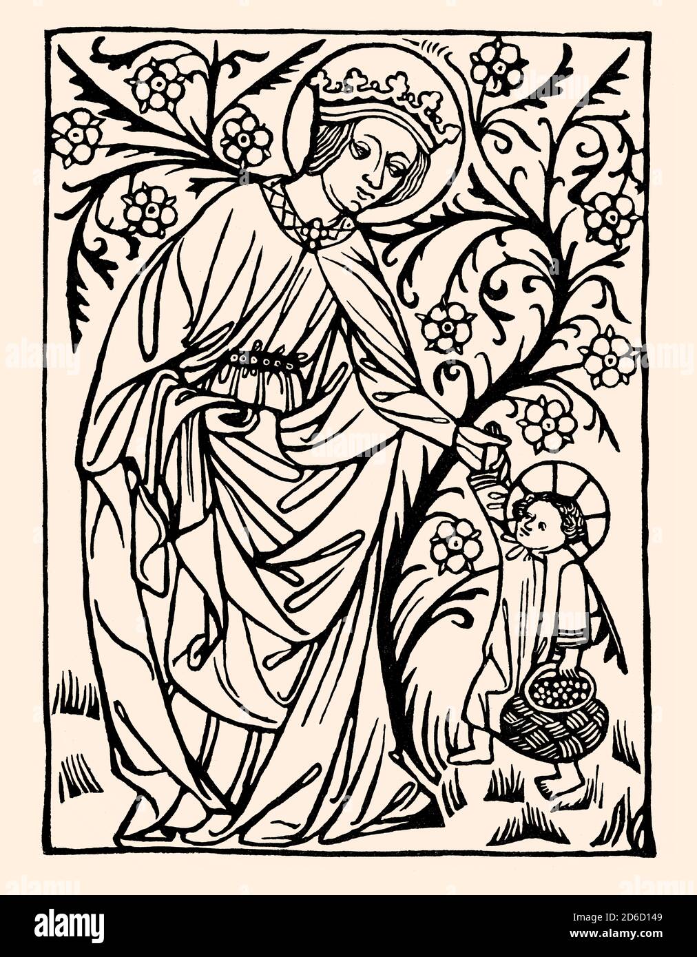 Saint Dorothy, Dorothea of Caesarea with the Christchild, wood