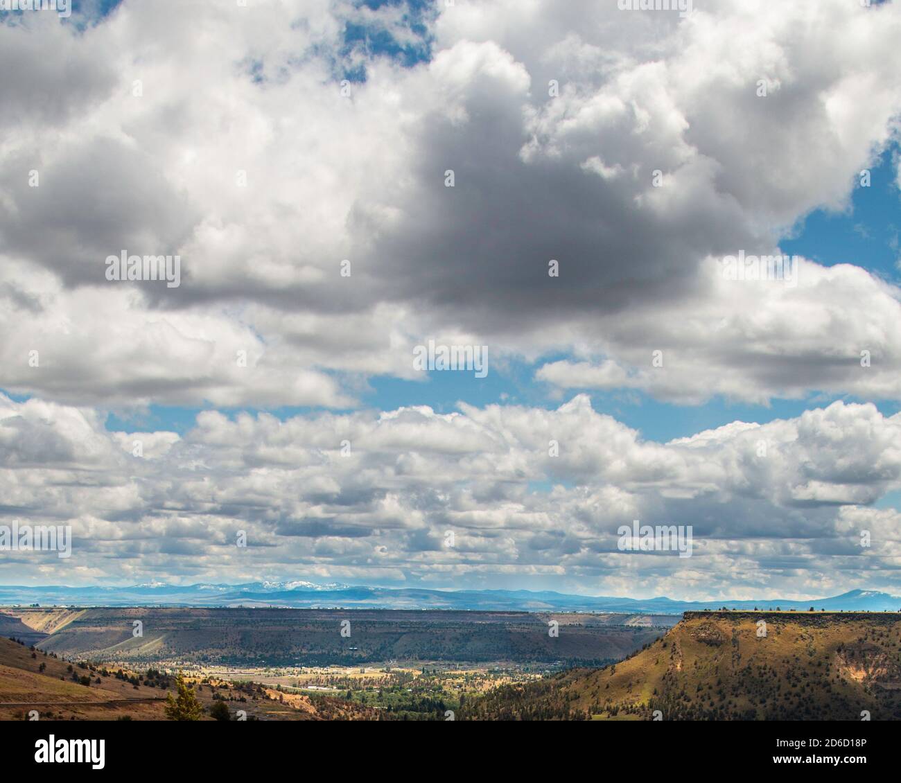 big clouds over the high desert north of Bend, Oregon Stock Photo
