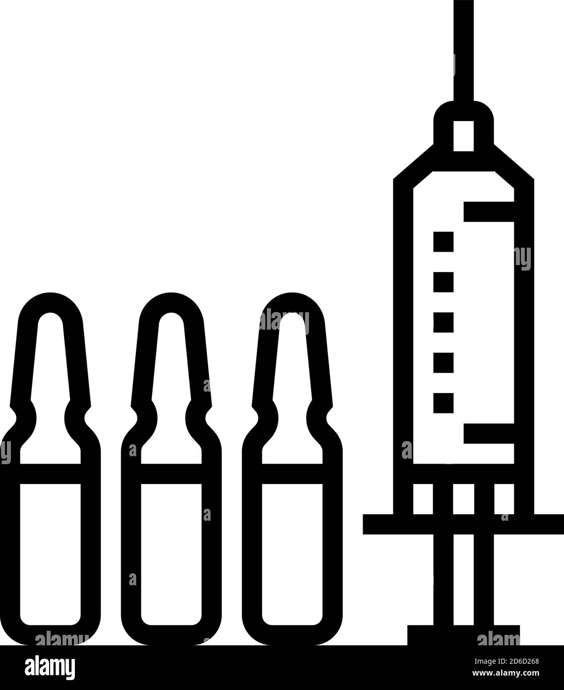 vaccine syringe line icon vector black illustration Stock Vector Image ...
