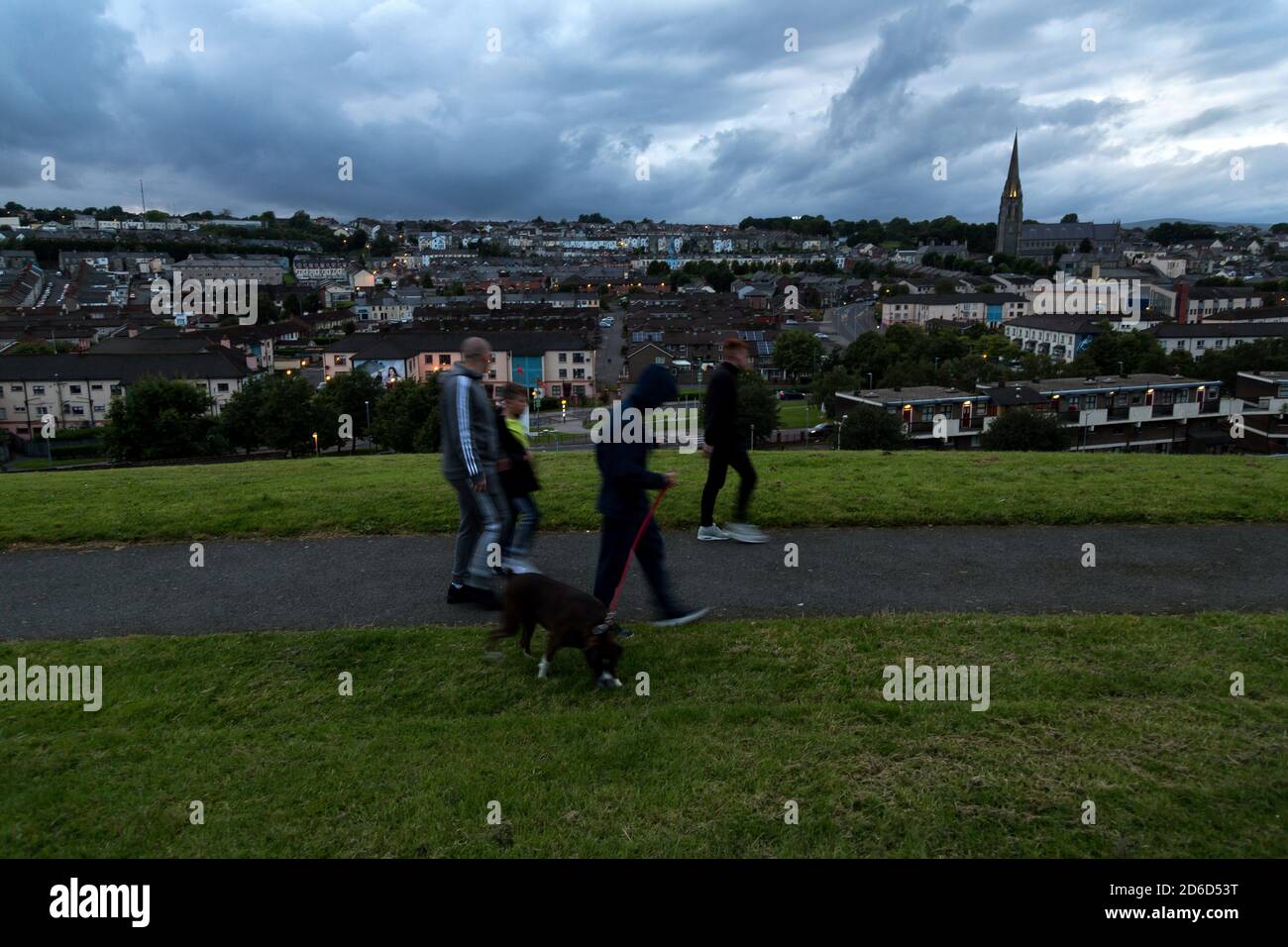 17.07.2019, Derry, Northern Ireland, United Kingdom - Catholic district of Bogside, which plays a special role in the Northern Ireland conflict, young Stock Photo