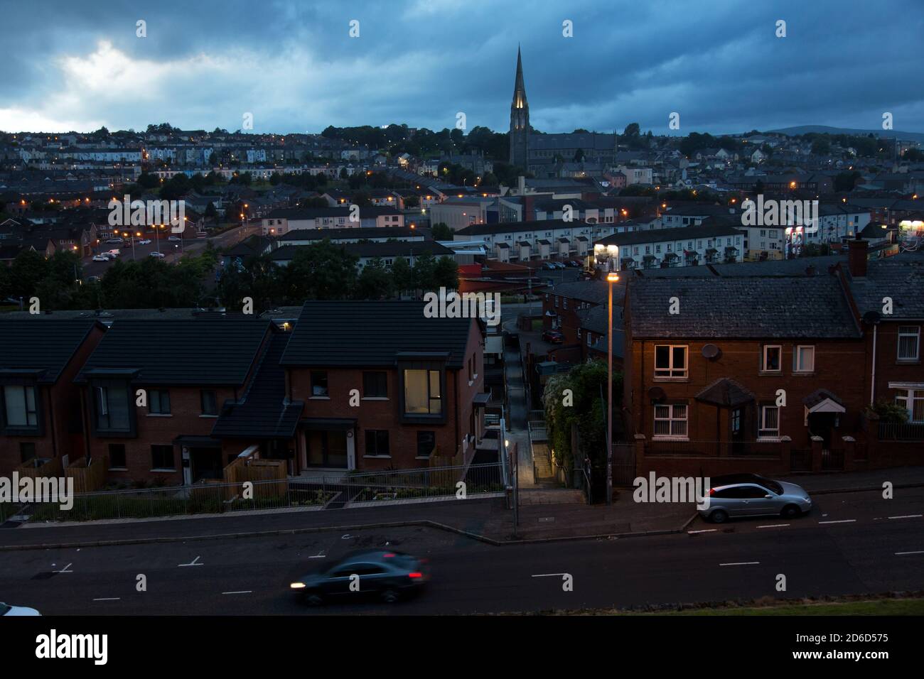 17.07.2019, Derry, Northern Ireland, United Kingdom - Catholic district Bogside, which plays a special role in the Northern Ireland conflict. Derry is Stock Photo