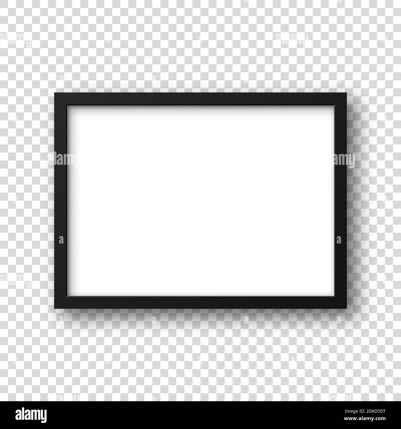 Realistic picture frame isolated on transparent background. Blank