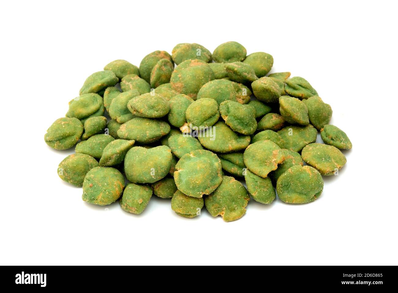 Wasabi peanuts on a white background Stock Photo