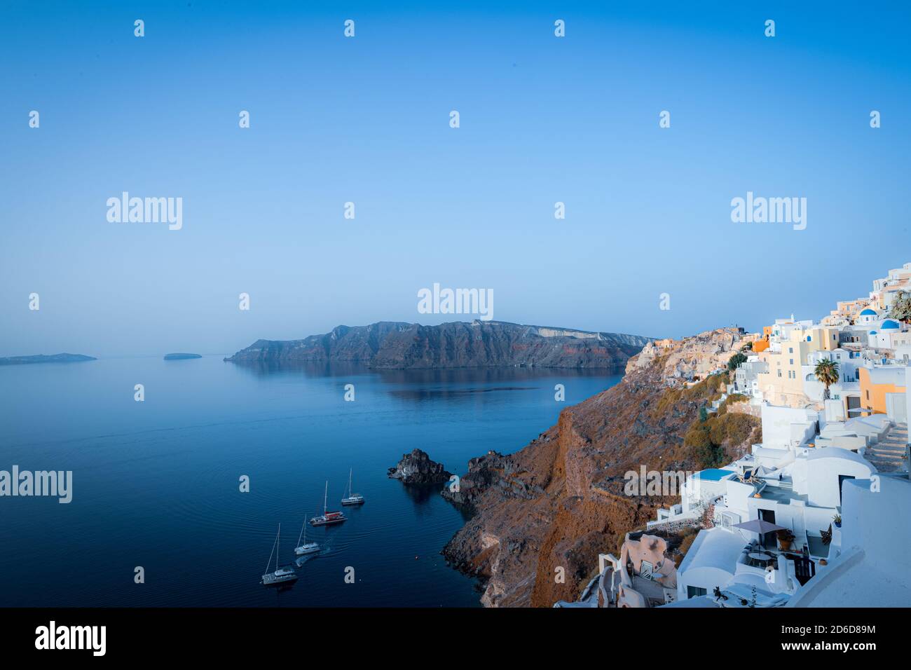 Santorini Island Bay Stock Photo