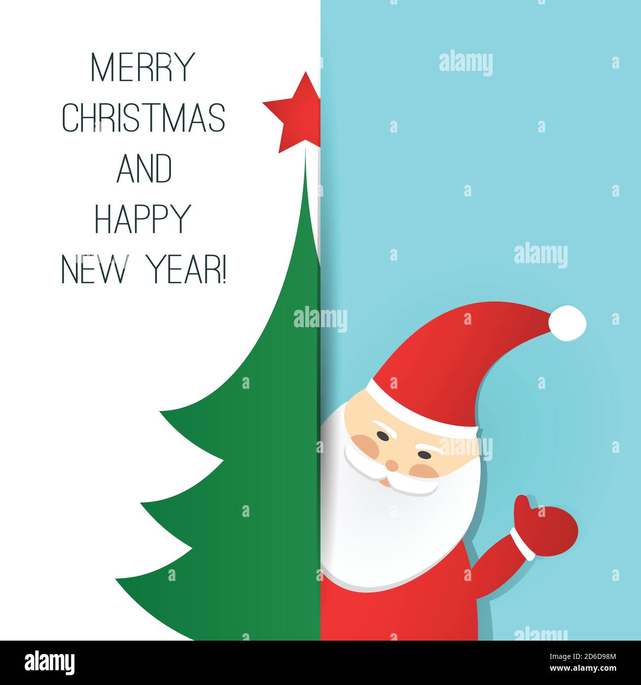 merry christmas, happy new year greeting card design template with
