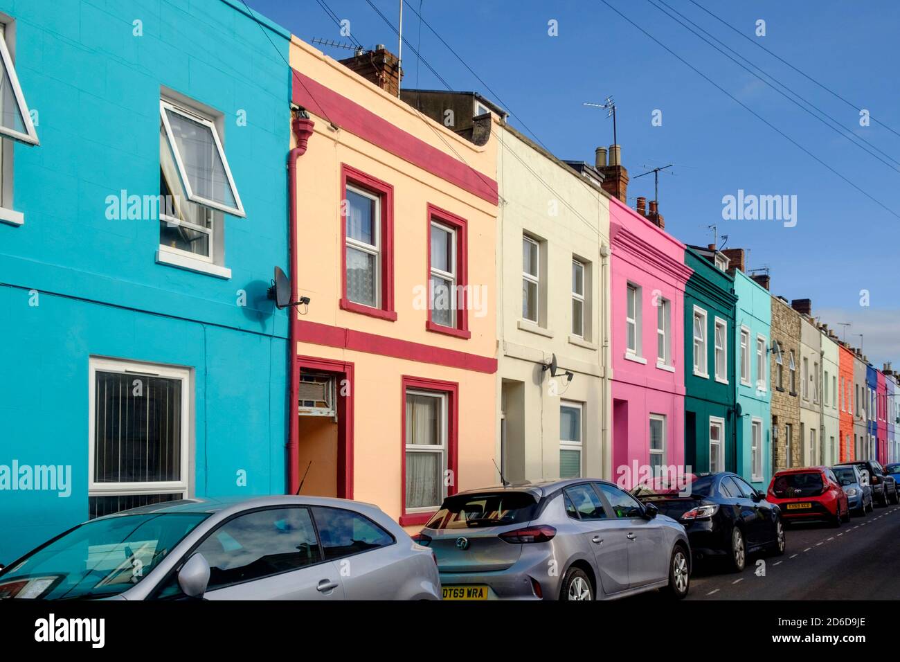 St Marks Street in gloucester, individually painted houses as part of ...