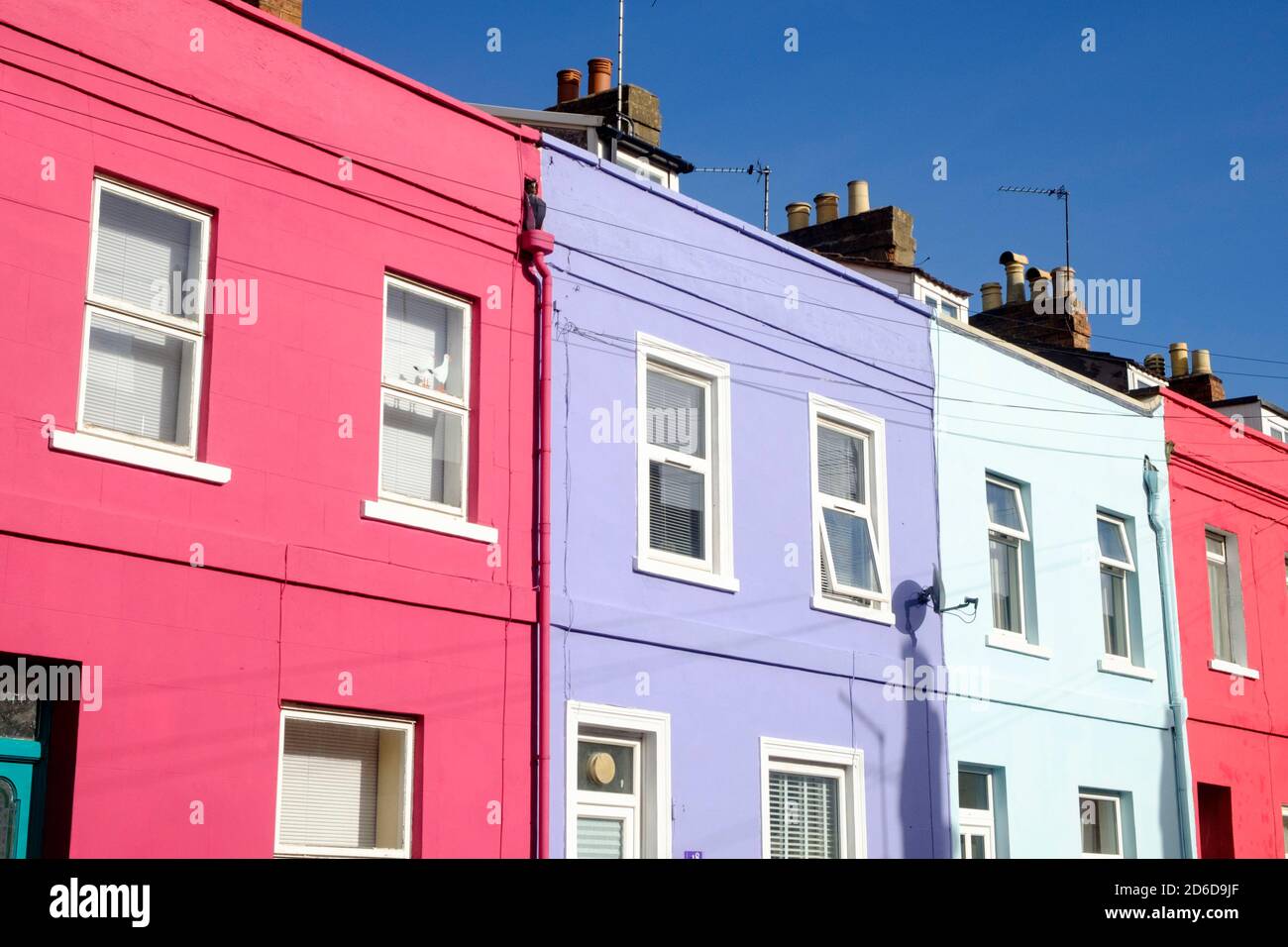St Marks Street in gloucester, individually painted houses as part of ...