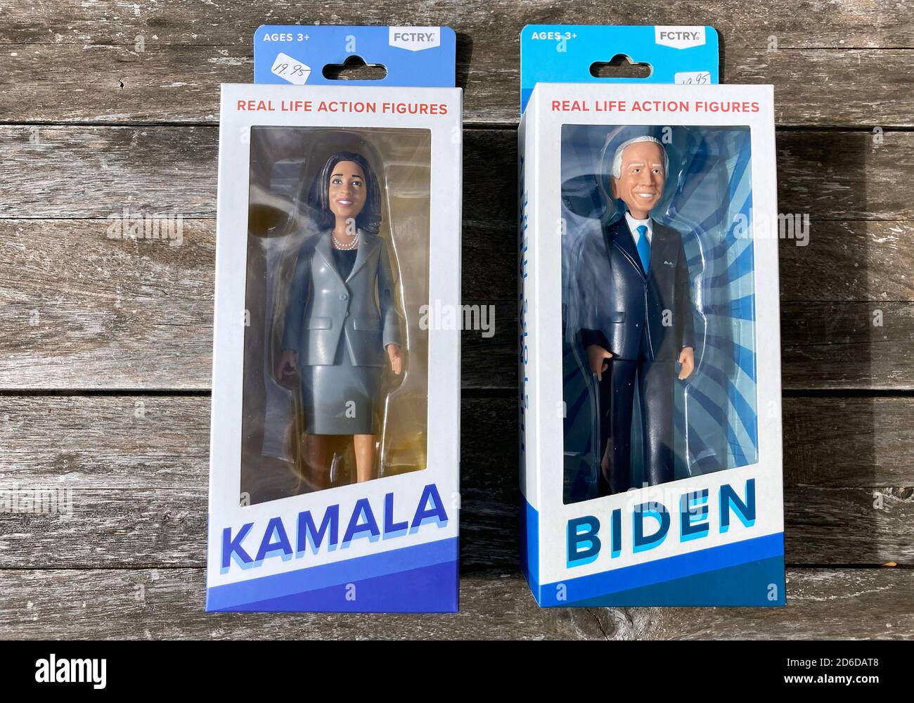 The Democratic presidential candidate Joe Biden and his deputy Kamala Harris as action figures Stock Photo