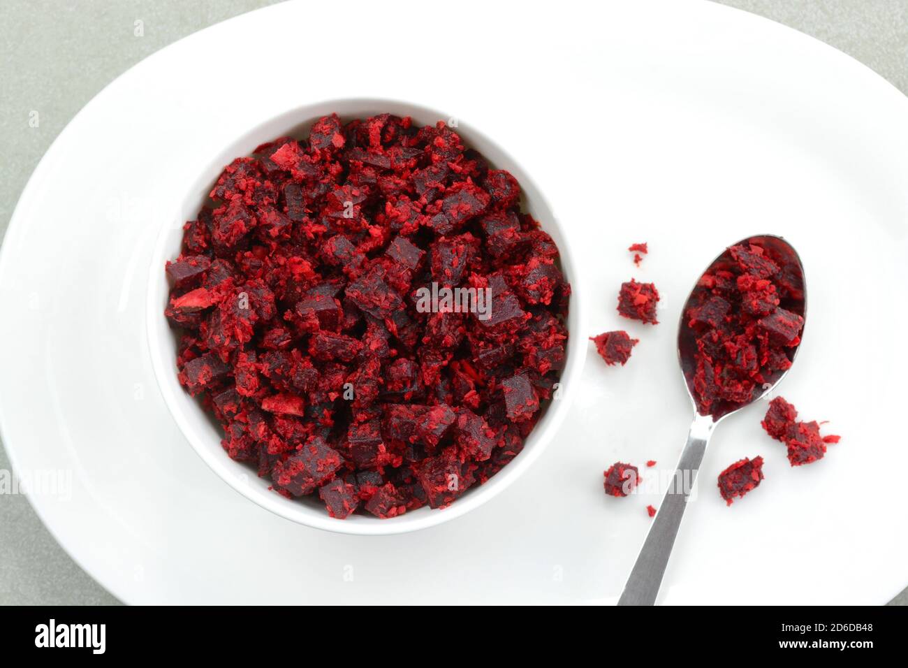Beet root curry dish in a bowl Stock Photo