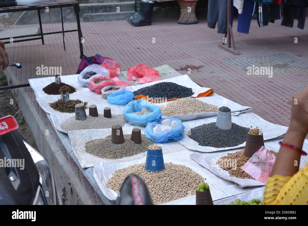 Spices on sale on the street of Kathmandu valley, Nepal Stock Photo