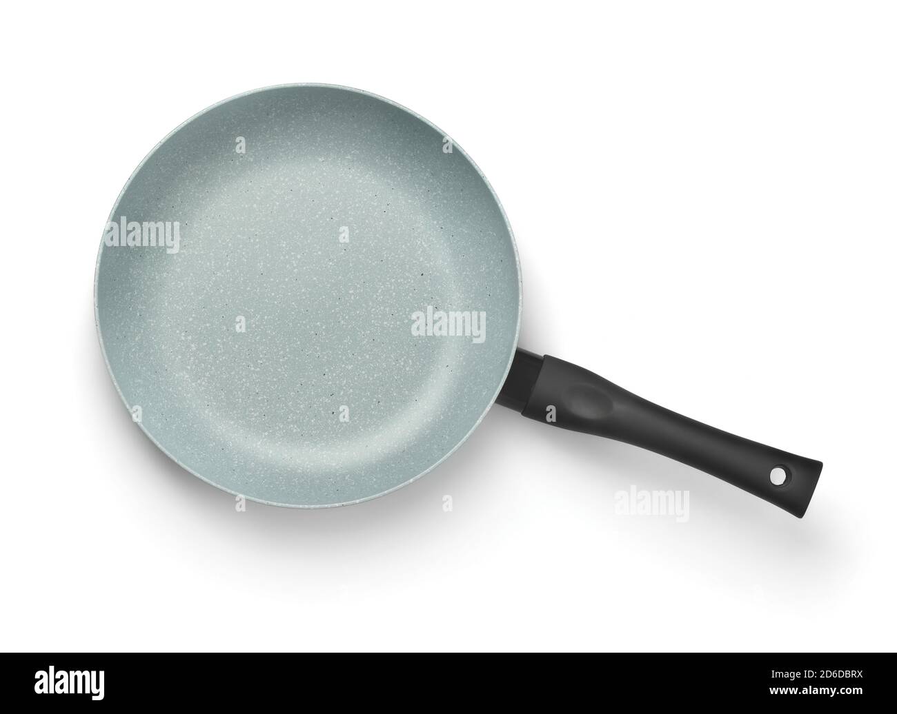 Top view of ceramic coated non stick fry pan isolated on white Stock