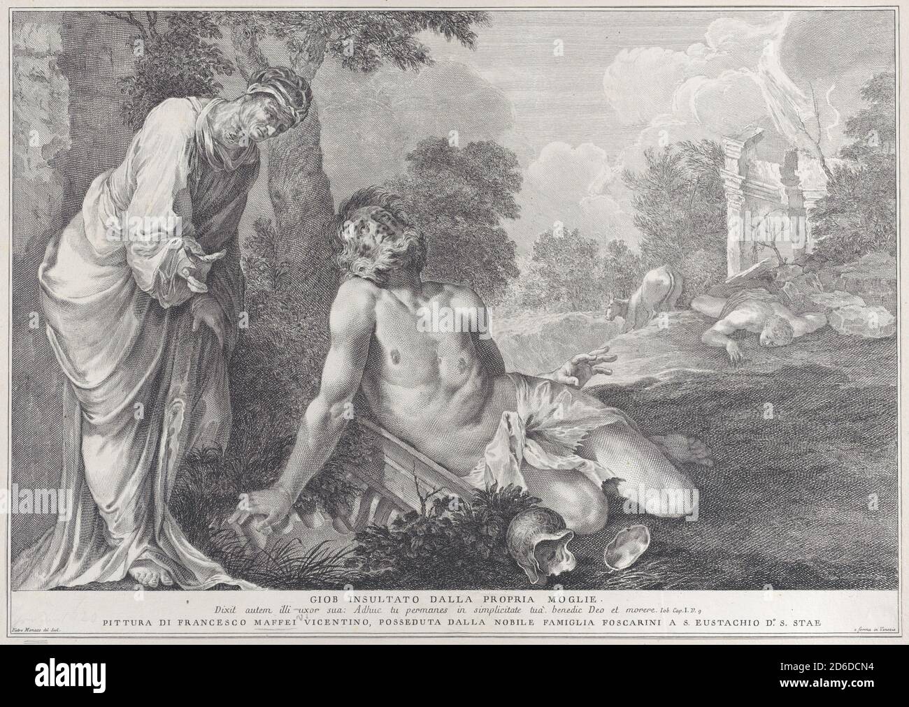 Job rebuked by his wife, 1730-39. Stock Photo