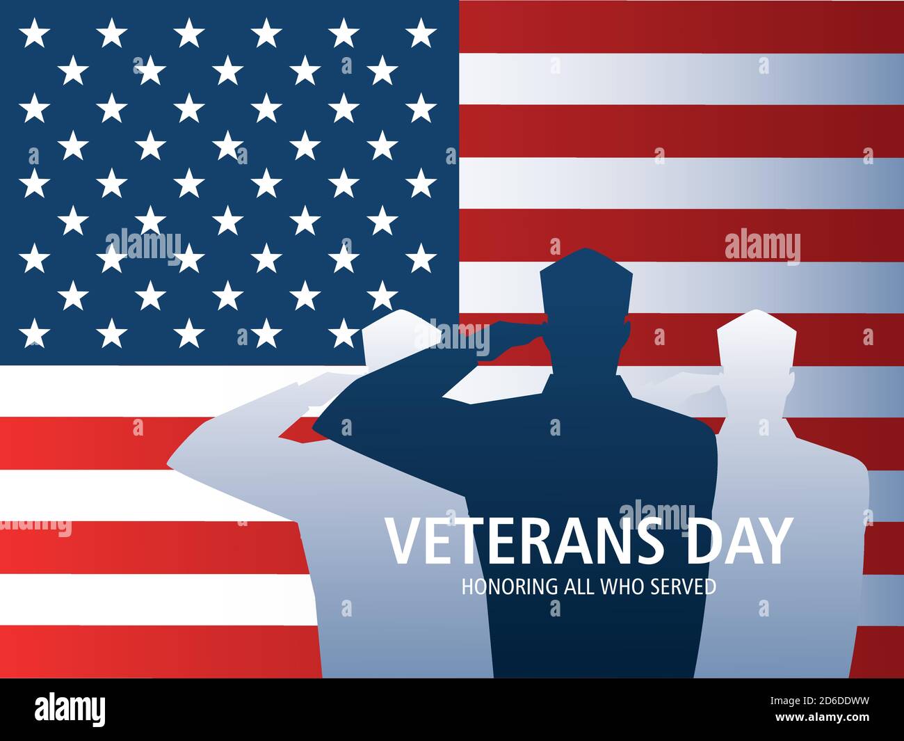 happy veterans day, soldiers saluting american flag national vector ...